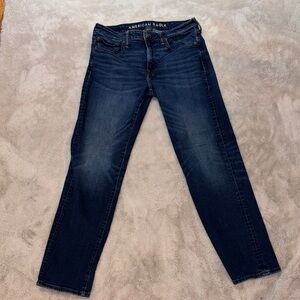 American Eagle Outfitters Men's Dark Blue Straight Jeans